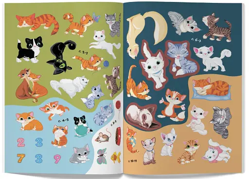 Перші розвивальні наліпки. Котики. 44 наліпки - фото 5