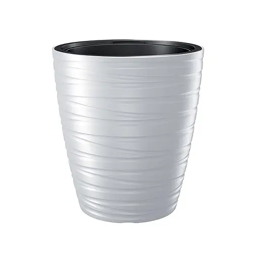 Горщик для квітів Prosperplast Maze круглий з вкладишем білий 375 х 419 мм (88741-449)