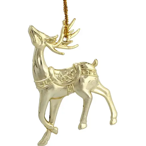 Прикраса-підвіска Chomik Олень, сніжинка, сніговик пластикова золотисті 3 шт. (BAI5874) - фото 2