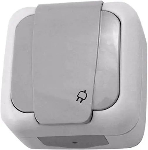 Розетка із заземленням і захисними шторками VIKO Palmiye Сірий (90555508)