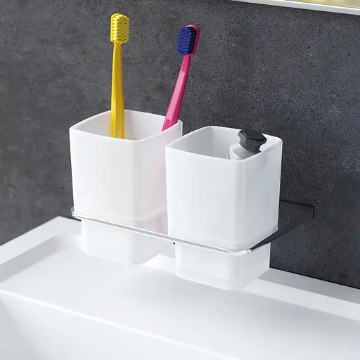 Склянка з настінним тримачем AM.PM Inspire 2.0 подвійна скляна A50A343400 хром - фото 2