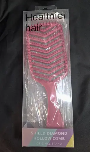 Щетка для волос Diamond Hollow Comb профессиональные массажные расчески для волос розовая - фото 2