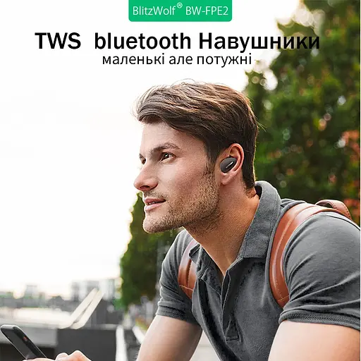 Беспроводные наушники BlitzWolf BW-FPE2 TWS для Android, iPhone, iPad Чорные - фото 5