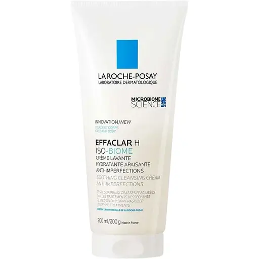 Очищающий крем-гель для лица La Roche-Posay Effaclar H Iso-Biome для обезвоженной чувствительной кожи лица и тела склонной к недостаткам 200 мл (MB424500) - фото 1