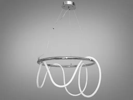 Сучасна новинка, лед люстра підвіс шланг, 32 Вт, срібна люстра - фото 3
