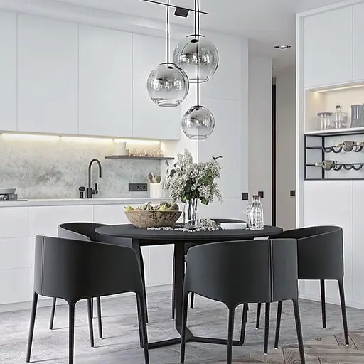 Серія підвісних світильників з глянцевим плафоном з хромованим напиленням | Арт. 05111 Chrome | Line F - фото 1