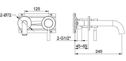 Смеситель для умывальника Kohlman Roxin хром + Box скрытого монтажа QW180R Хром - фото 2
