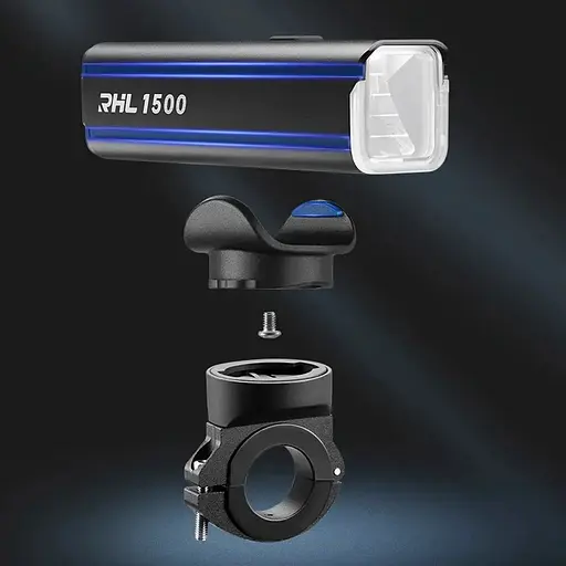 Велосипедна фара RockBros RHL1500 5500 mAh 1500 люменів, чорний - фото 7