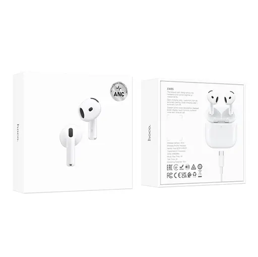 Навушники Hoco Bluetooth EW85 True wireless ANC noise Червоний BT headset Білий - фото 2