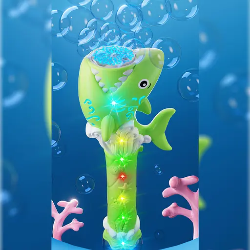 Пістолет з мильними бульбашками H038 Shark + bottle 50ml Green - фото 4