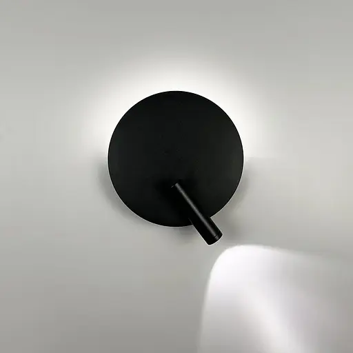 Чорне бра зі спотом у круглому корпусі Ø 20 см Line F Арт. WJ034/200 BK - фото 3