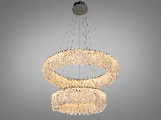 Подвесная люстра 505-600+400CH хром хрустальная светодиодная 60Вт. - фото 3