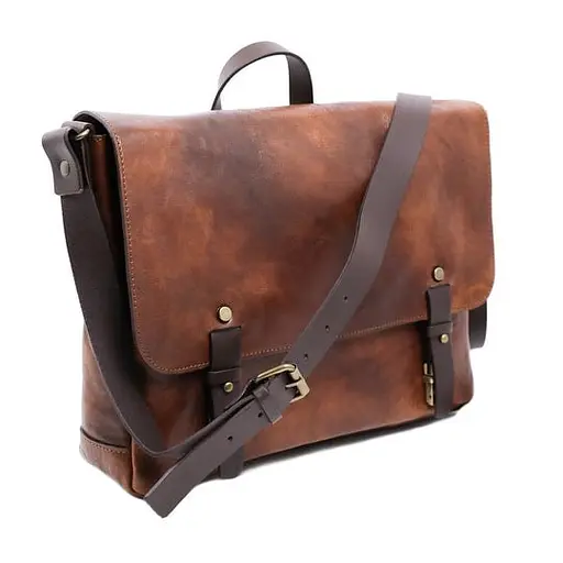 Шкіряна чоловіча сумка через плече Time Resistance 28х36х10 см nsa0001299 - фото 5