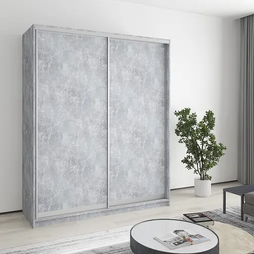 Шафа-купе дводверна MebelStar Комбо AL 2ДСП 170x60x210 см Бетон (MBS-2716)