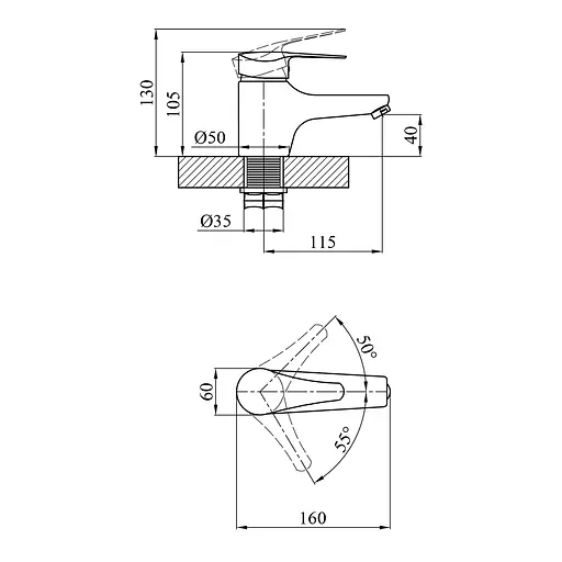 Змішувач для раковини Agua Sevilla-C011 (CV018624) - фото 4