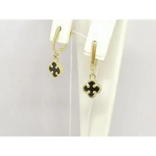 Золоті сережки Столична Ювелірна Фабрика з оніксом. 104189ЖО - фото 2