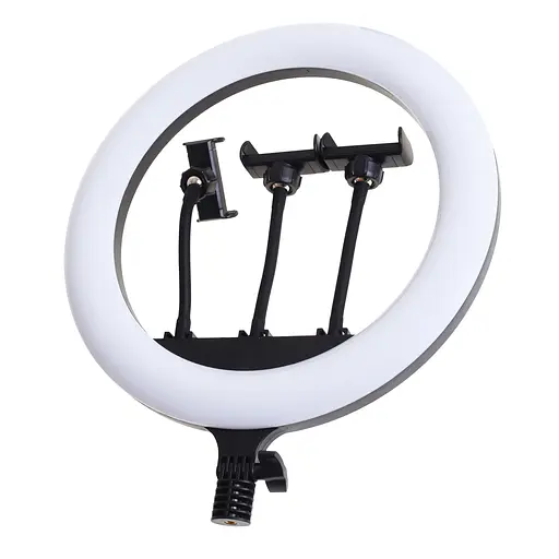 Кольцевая лампа блогера Brille с 3 держателями LED 24W CCT 36 см (TE-053) - фото 6