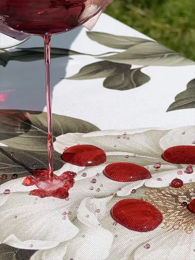 Водоотталкивающая Скатерть с 3D принтом Чайный цветок 220х140 см (+ 4 салфетки 30х40) Бежевый - фото 8