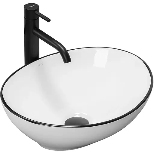 Умивальник Rea Sofia black edge накладний REA-U3217, Білий - фото 1