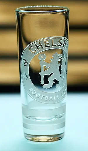Стеклянная рюмка 60мл ФК Челси Chelsea с гравировкой подарок для фаната футбольный стопка - фото 2