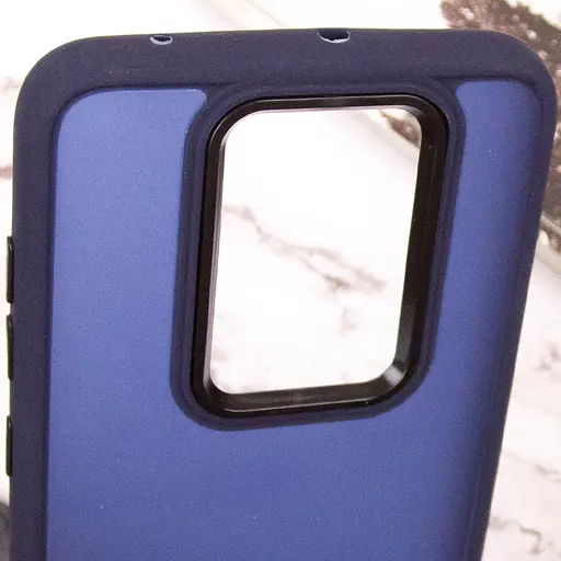 Чехол TPU+PC Lyon Frosted для Xiaomi Redmi Note 9 / Redmi 10X Navy Blue - фото 5