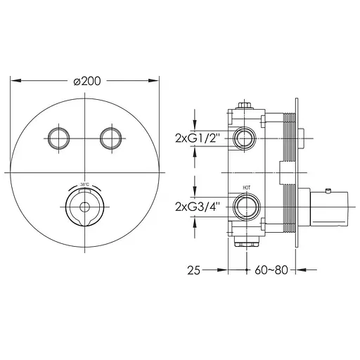 Душова система прихованого монтажу Imprese Centrum VR-52400, Хром - фото 4