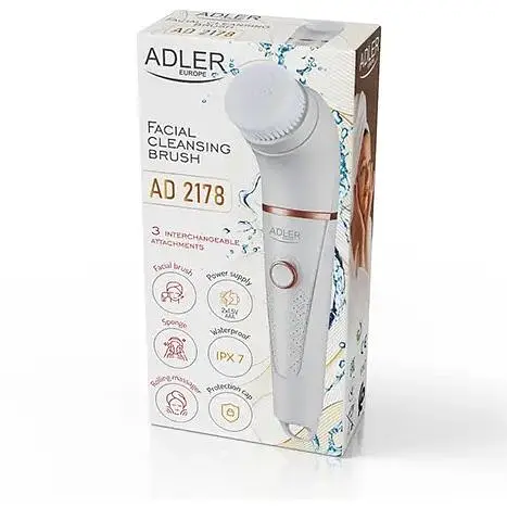 Масажна щітка для очищення обличчя Adler AD 2178, 3 насадки - фото 6
