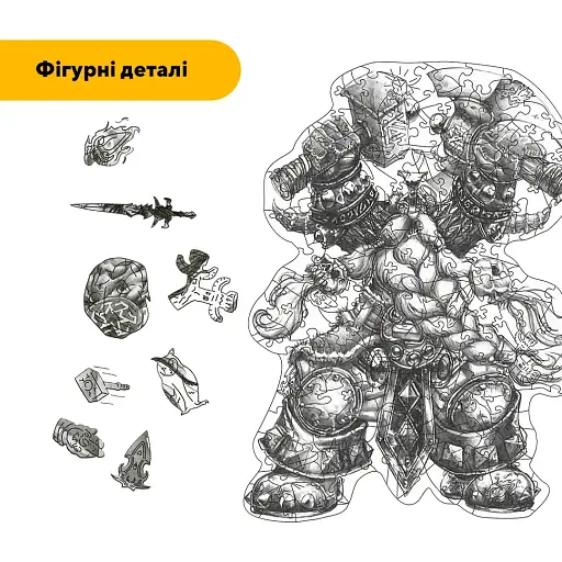 Деревянный фигурный пазл Король Гор, А5, Деревянная коробка 35 элементов - фото 3