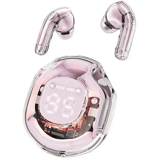 Наушники Acefast T8 Crystal color 2 bluetooth earbuds Lotus Pink - фото 2