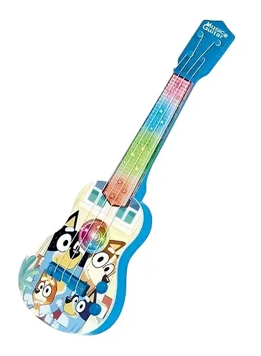 Игрушечная гитара 908-6 — с подсветкой, музыкой и песнями, 4 струны, на батарейках, в коробке