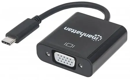 Перехідник Intracom USB 3.1 Type-C VGA F Manhattan чорний - фото 2