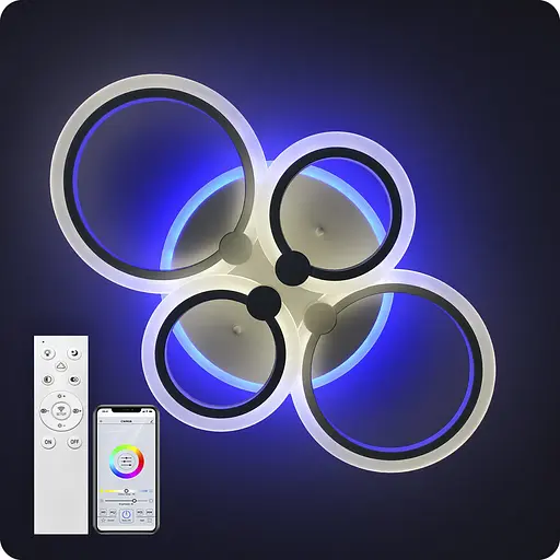 Люстра светодиодная 517 Light 3color с пультом 76 Вт Белый (02043) - фото 6