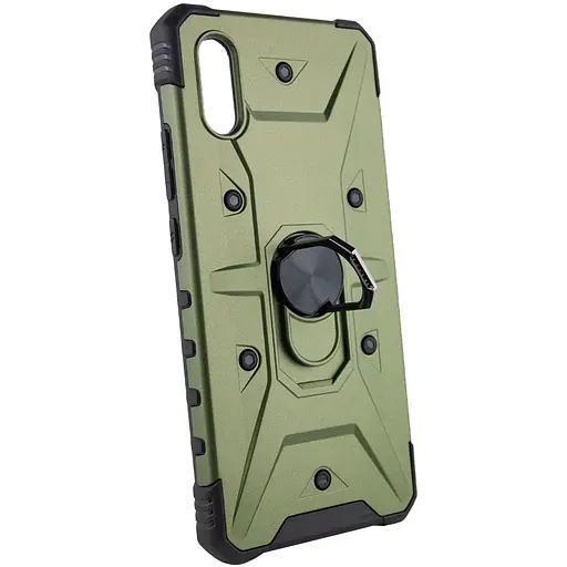 Ударостійкий чохол Epik Pathfinder Ring для Xiaomi Redmi 9A Зелений / Army Green - фото 2