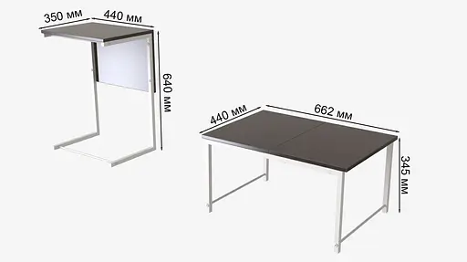 Стол журнальный приставной Терри Комбо Ferrum-decor 345x662x440 Белый металл ДСП Венге Магия 16 мм (FRD-105553) - фото 3