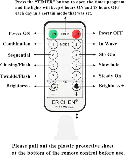 Гирлянды с вилкой Erchen, 33 фута, 10 м, 100 светодиодов, медный провод с регулируемой яркостью, светодиодные звездные гирлянды - фото 2