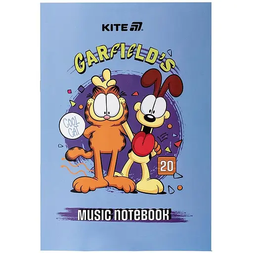 Зошит для нот Kite Garfield А4, 20 листів (GF25-404)