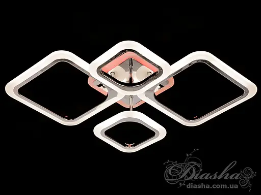 Світлодіодна люстра смарт світильник з пультом, хром, 80W - фото 4