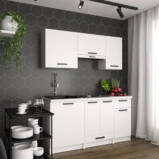 Кухня модульная MebelStar Nika 1,6 м Аляска белый (MBS-1451)