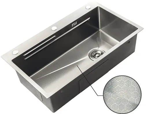 Кухонная мойка Zerix ZH7545-SET-05 Decor Nano-Silver ZM5584, Decor - фото 5