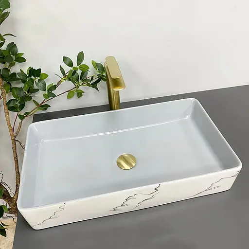 Умивальник VBI Triest grey marmo накладний VBI-012708, Сірий - фото 1