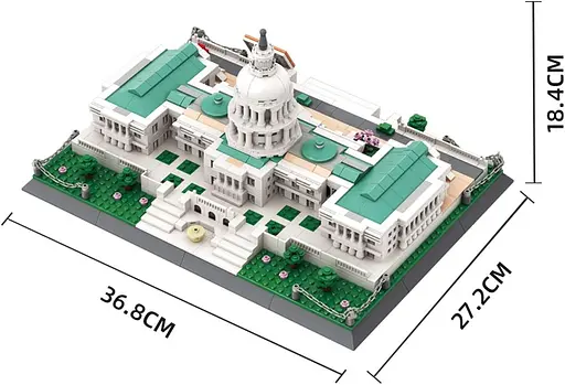 Конструктор архітектура  Wange  Капітолій Вашингтон США United States Capitol модель 3D для дітей та дорослих 1074 деталей - фото 3
