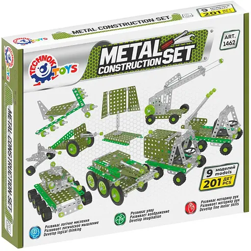 Металлический конструктор Военная техника ТехноК 1462TXK 201 деталь - фото 1