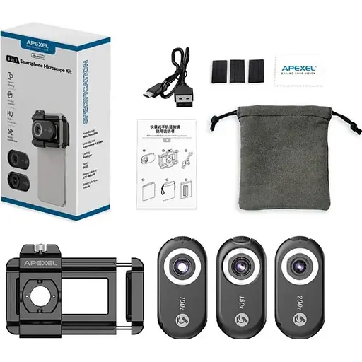 Мікроскоп для смартфона Apexel APL-MS3IN1 [134383] - фото 5