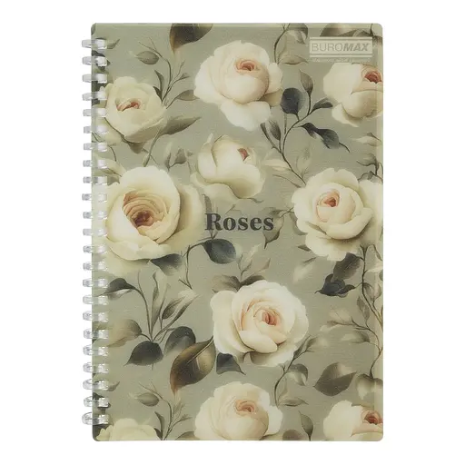 Тетрадь для заметок BUROMAX, А5, 80 листов, клетка, спираль, пластиковая обложка, BM.2587-20