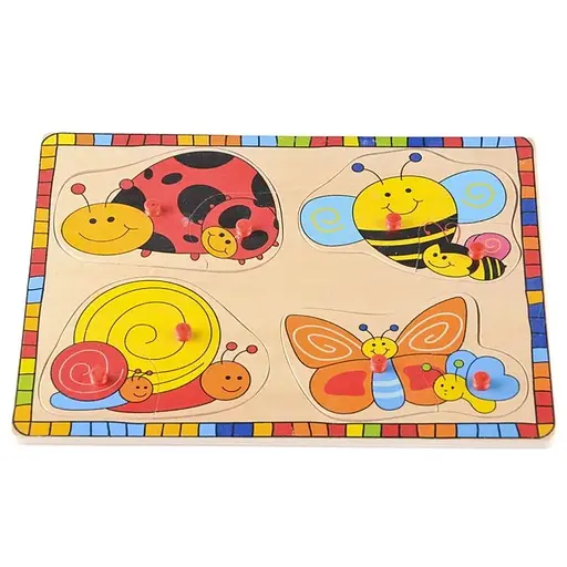 Игрушка для развития деревянный вкладыш Насекомые IE134