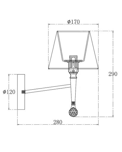 Бра, настінний світильник Edlin PL321168W-1 Natano E14 1x12W IP20 хром - фото 3