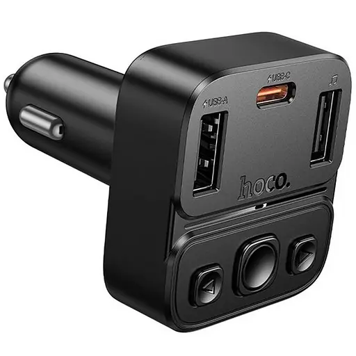 АЗУ FM модулятор Hoco E87 Delta 35W (1USB-A/1C) Black - фото 2