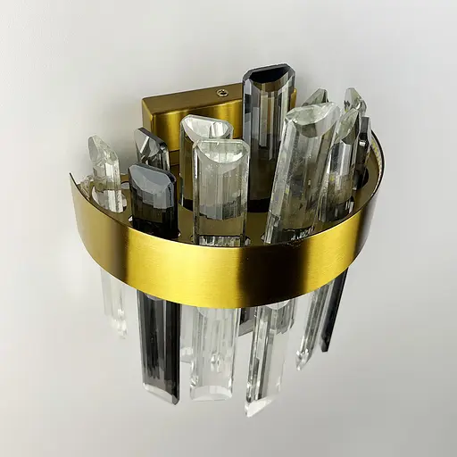 Латунные бра с прозрачным и графитовым хрусталем Line F Арт. WMJ210/2 AB+CL - фото 3