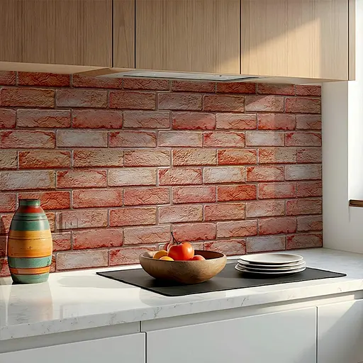 Декоративный ПВХ панель 960х480х4мм Коричнево-розовый кирпич SW-00001426 - фото 5