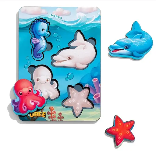 Вкладиші "Морські тварини - 1" (фон із підказкою), 16*12*0,6см